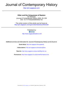 Hitler and the Uniqueness of Nazism