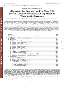 Glucagon-Like Peptide-1 and Its Class B G Protein&ndash;Coupled