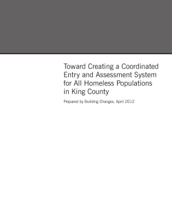 Toward Creating a Coordinated Entry and Assessment System for