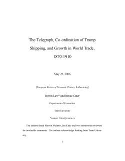 The Telegraph, Co-ordination of Tramp Shipping