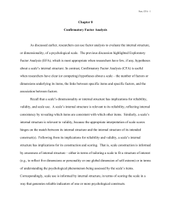 Chapter 8 Confirmatory Factor Analysis As discussed earlier