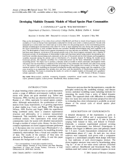 Developing Multisite Dynamic Models of Mixed Species Plant