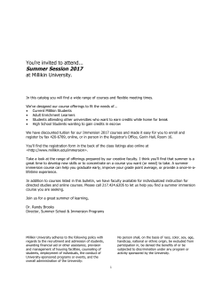 Summer Immersion Full Course Bulletin