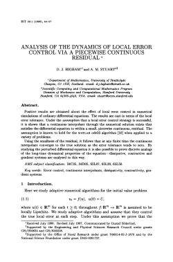 Analysis of the dynamics of local error control via a piecewise