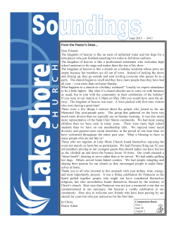 From the Pastor`s Desk&hellip; - Lake Shore Presbyterian Church
