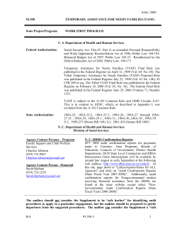 93.558 TEMPORARY ASSISTANCE FOR NEEDY FAMILIES (TANF