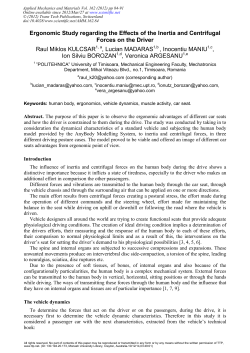 Ergonomic Study regarding the Effects of the Inertia and Centrifugal