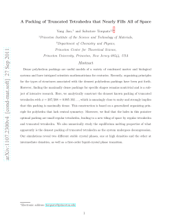 Analytical Construction of A Dense Packing of Truncated Tetrahedra