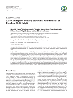 A Tool to Improve Accuracy of Parental Measurements of Preschool
