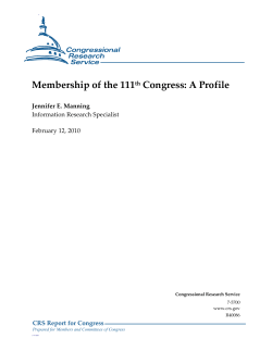 Membership of the 111th Congress: A Profile