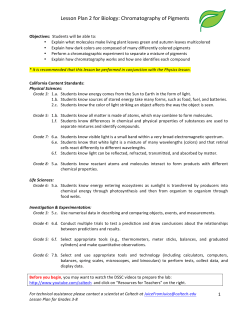Lesson Plan 2 for Biology: Chromatography of Pigments