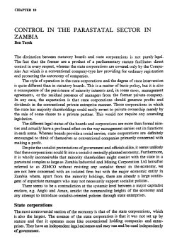 control in the parastatal sector in zambia