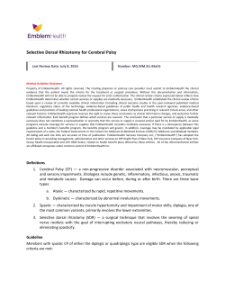 Selective Dorsal Rhizotomy for Cerebral Palsy