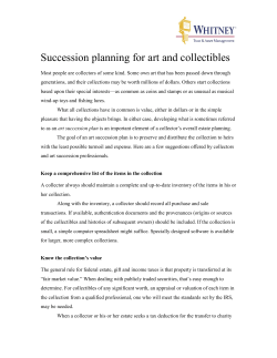 Succession planning for art and collectibles