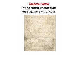 MAGNA CARTA The Abraham Lincoln Team The Sagamore Inn of