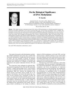 On the Biological Significance of DNA Methylation