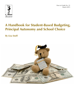 A Handbook for Student-Based Budget, Principal Autonomy and