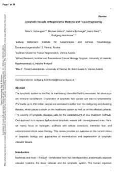 Lymphatic Vessels in Regenerative Medicine and Tissue Engineering