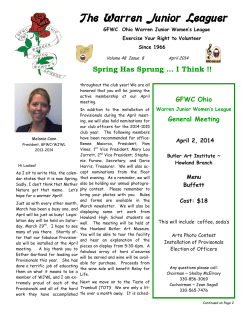 April 2014 - Warren Junior Women`s League