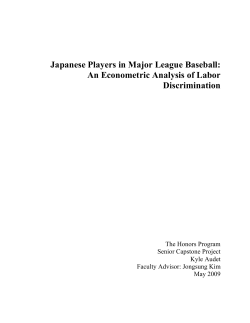 Japanese Players in Major League Baseball: An Econometric