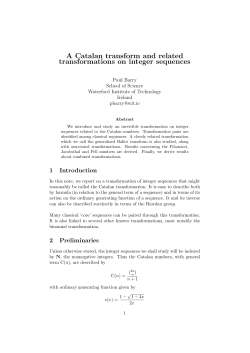 A Catalan transform and related transformations on integer sequences