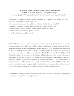 A Statistical Model for Investigating Binding Probabilities of DNA