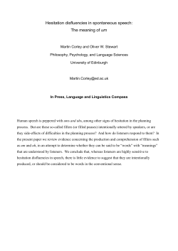 Hesitation disfluencies in spontaneous speech