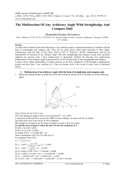 The Multisection Of Any Arbitrary Angle With Straightedge And