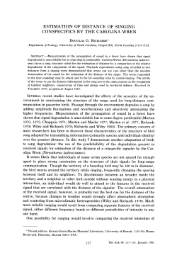 ESTIMATION OF DISTANCE OF SINGING CONSPECIFICS BY THE