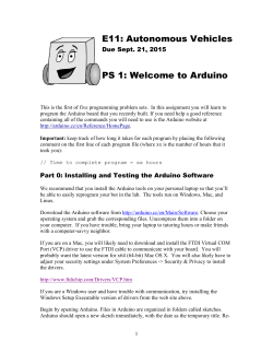 E11: Autonomous Vehicles PS 1: Welcome to Arduino