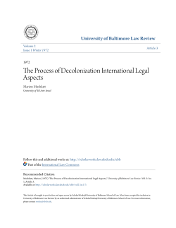 The Process of Decolonization International Legal