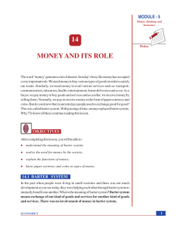 14. Money and Its Roles