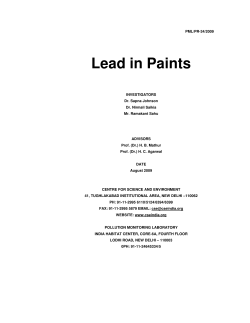 Lead in Paints - Centre for Science and Environment