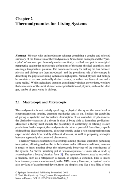 Thermodynamics for Living Systems