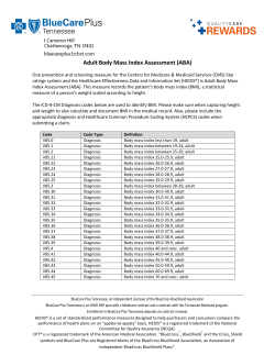 Adult Body Mass Index - BlueCare Plus Tennessee