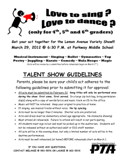 TALENT SHOW GUIDELINES