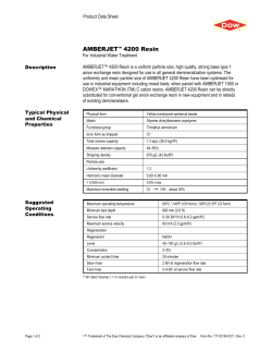 AMBERJET&trade; 4200 Resin - The DOW Chemical Company