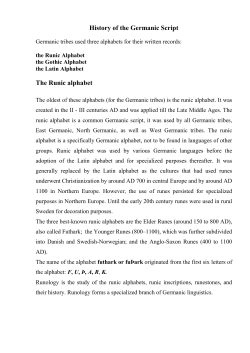 History of the Germanic Script The Runic alphabet