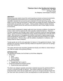 Titanium Use in the Geothermal Industry