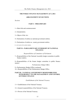 The Public Finance Management Act, 2012
