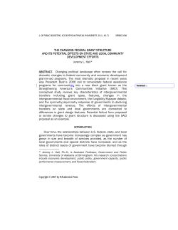 THE CHANGING FEDERAL GRANT STRUCTURE AND ITS