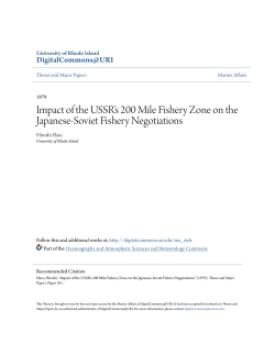 Impact of the USSR`s 200 Mile Fishery Zone on the Japanese