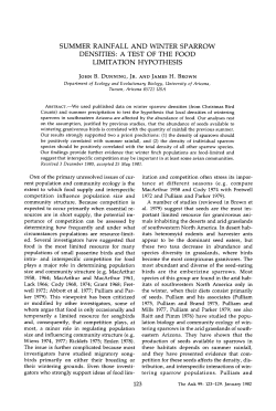 summer rainfall and winter sparrow densities: a test
