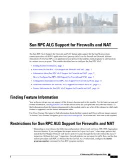 Sun RPC ALG Support for Firewalls and NAT