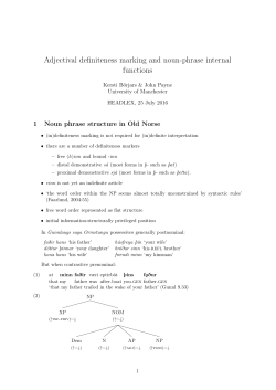 Adjectival definiteness marking and noun