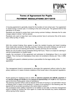 Terms of Agreement for Pupils PAYMENT