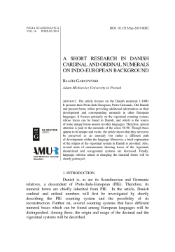 a short research in danish cardinal and ordinal numerals on indo