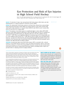 Eye Protection and Risk of Eye Injuries in High School Field Hockey