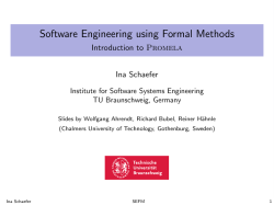 Software Engineering using Formal Methods