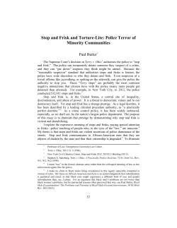 Stop and Frisk and Torture-Lite